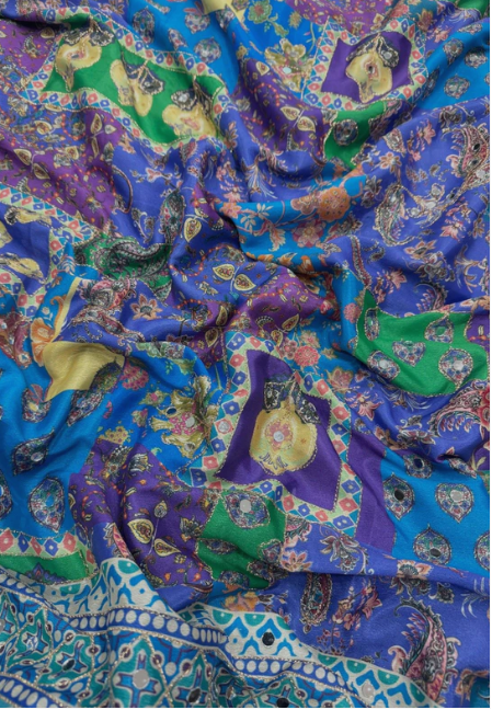 Designer Soft Chinnon Saree with Gold Zari & Real Mirror Work