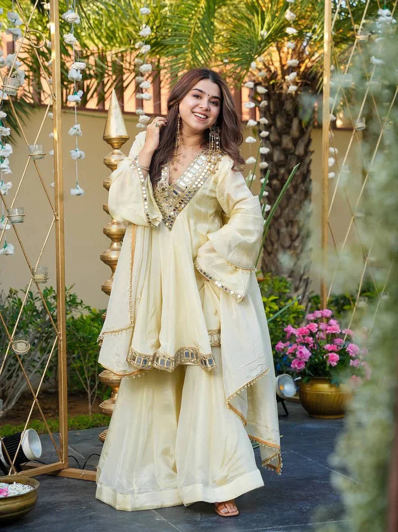 Vyomika Real Mirror Cosmos Sharara Set