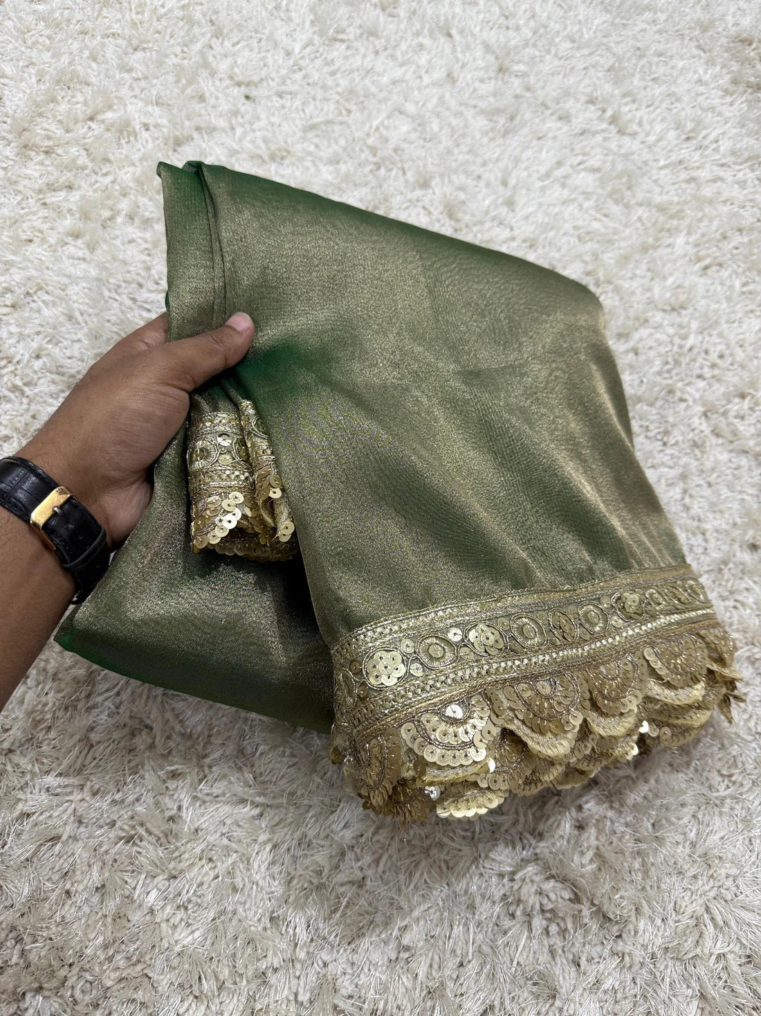 Banarasi Tissue Soft Silk Saree with Lace Border