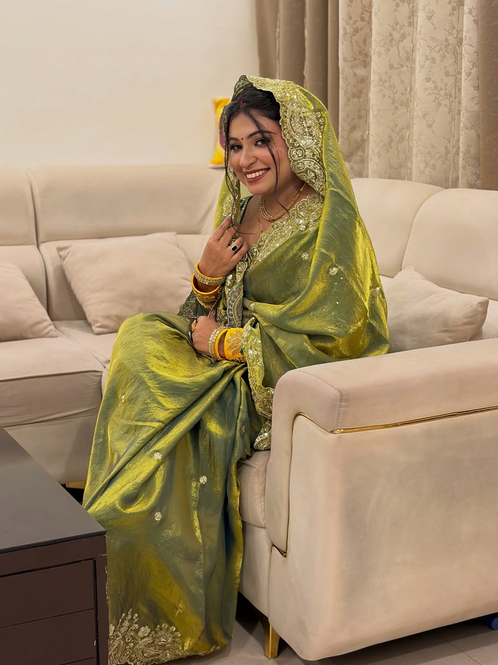 Premium Designer Saree Collection Soft Two Tone Space Silk