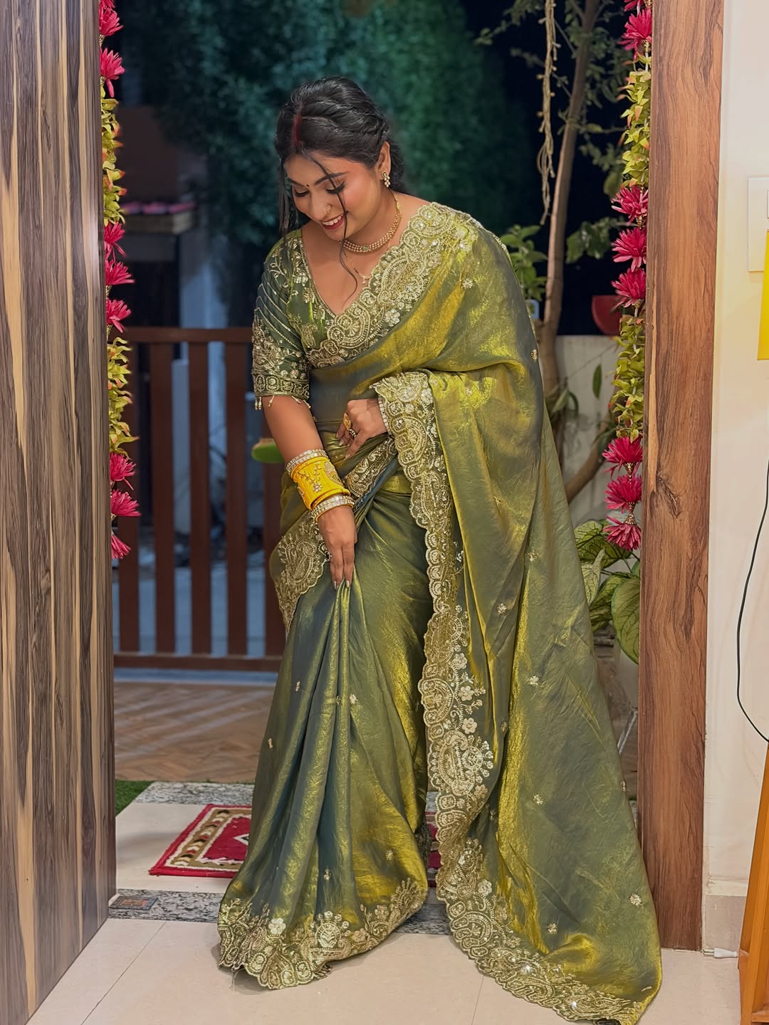 Premium Designer Saree Collection Soft Two Tone Space Silk