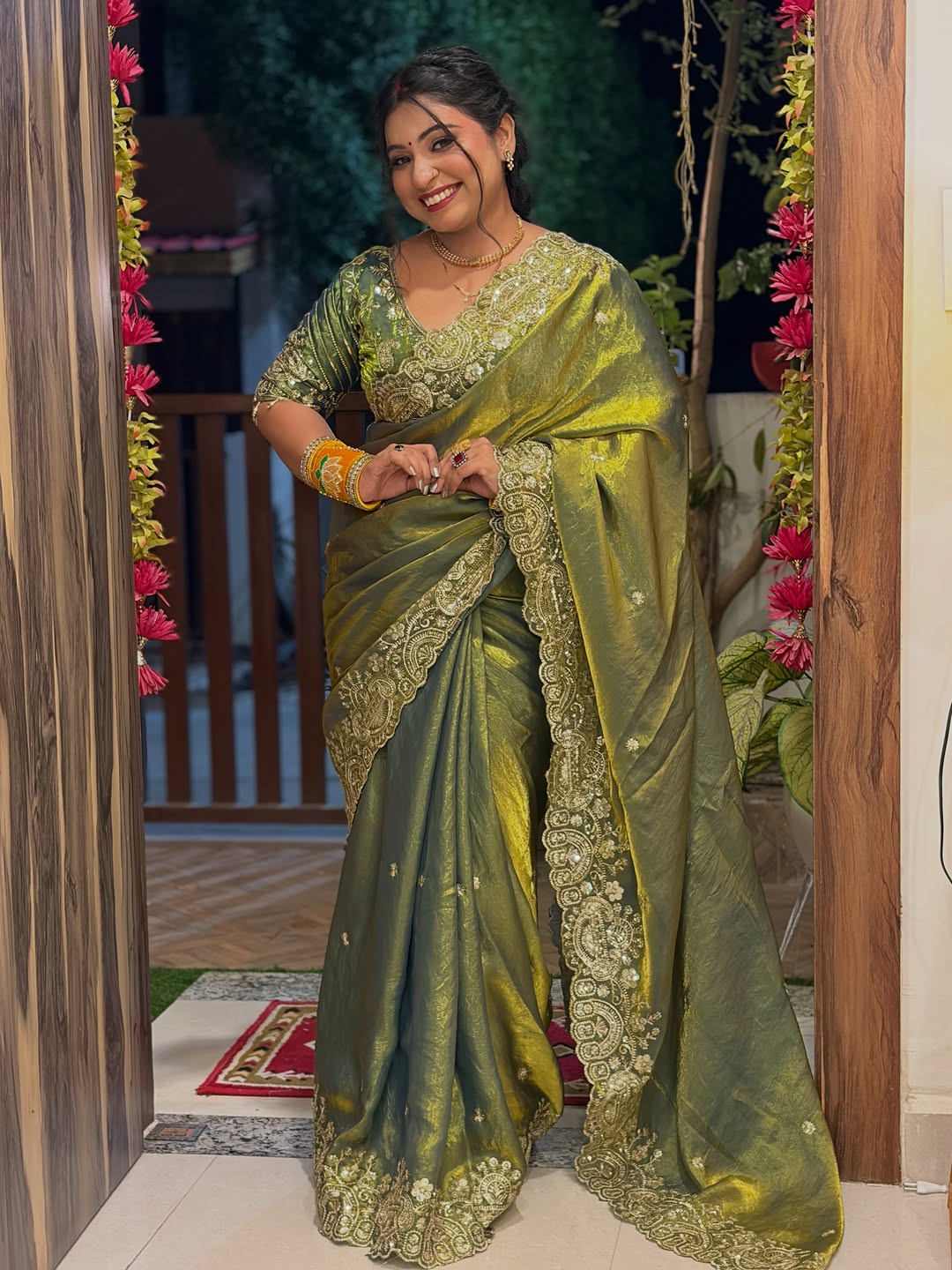 Premium Designer Saree Collection Soft Two Tone Space Silk