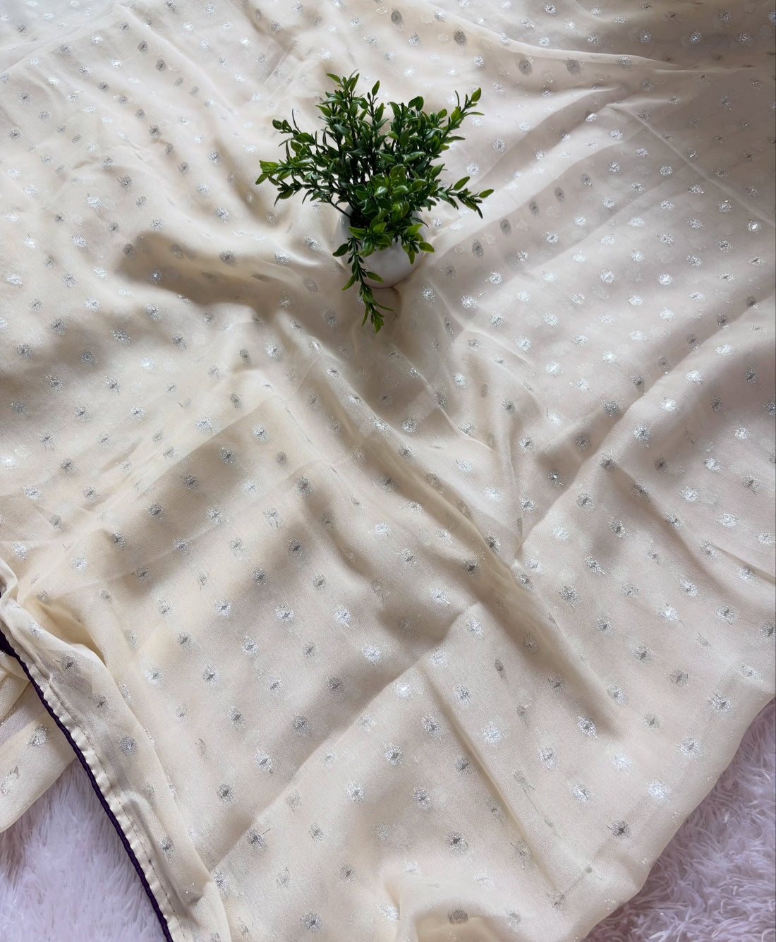 Premium NC Moss Designer Saree With Work
