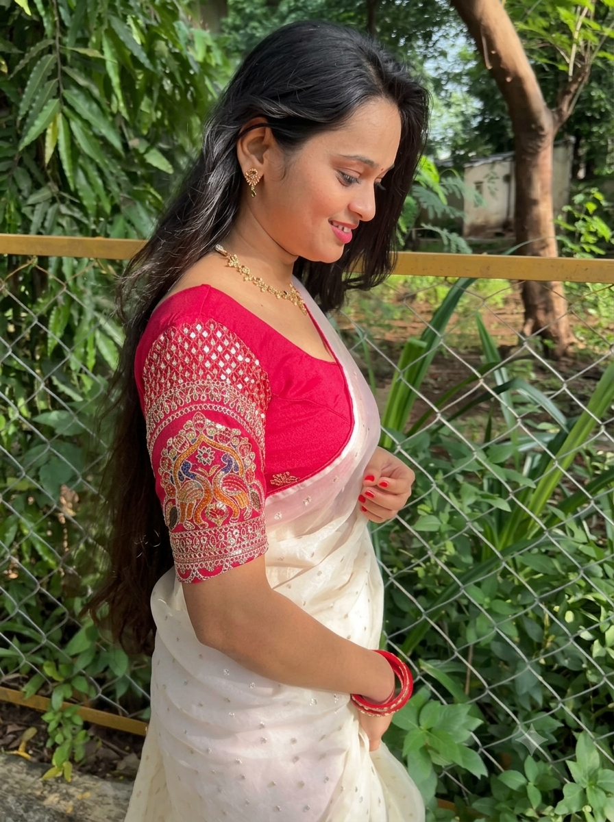 Premium NC Moss Designer Saree With Work