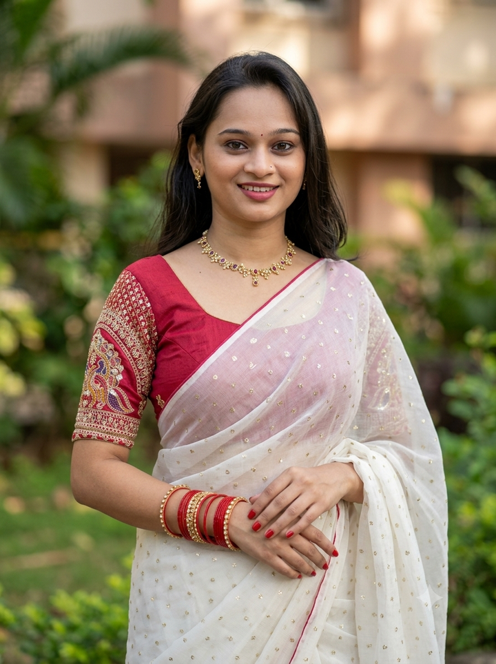 Premium NC Moss Designer Saree With Work