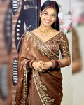 Fandy Chiffon Embroidery Work Saree