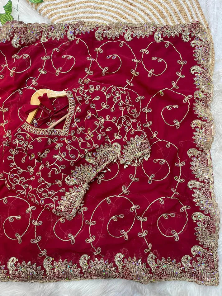 Soft nd Elegant Georgette Fabric saree