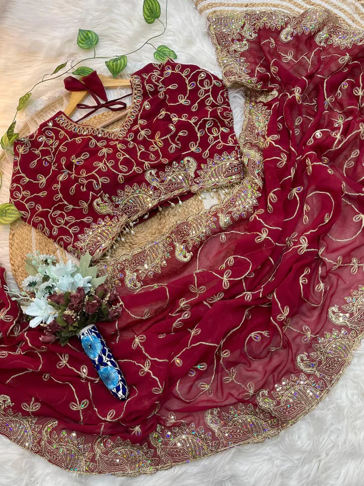 Soft nd Elegant Georgette Fabric saree
