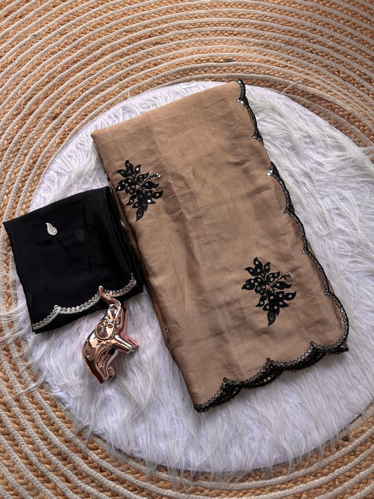 Rangoli Silk Saree with Embroidery & Butti Work with Matching Blouse