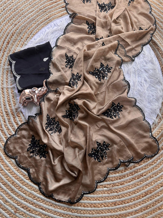 Rangoli Silk Saree with Embroidery & Butti Work with Matching Blouse