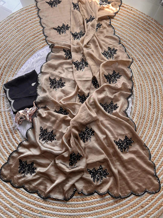 Rangoli Silk Saree with Embroidery & Butti Work with Matching Blouse