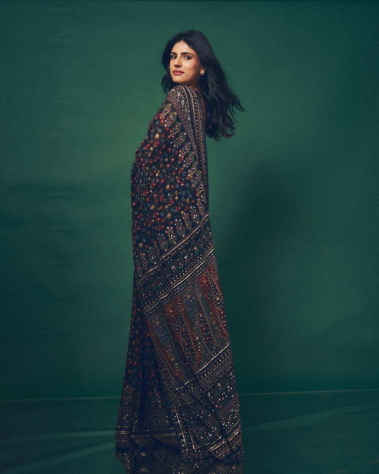 Shaded Designer Sequins & Diamond Work Saree