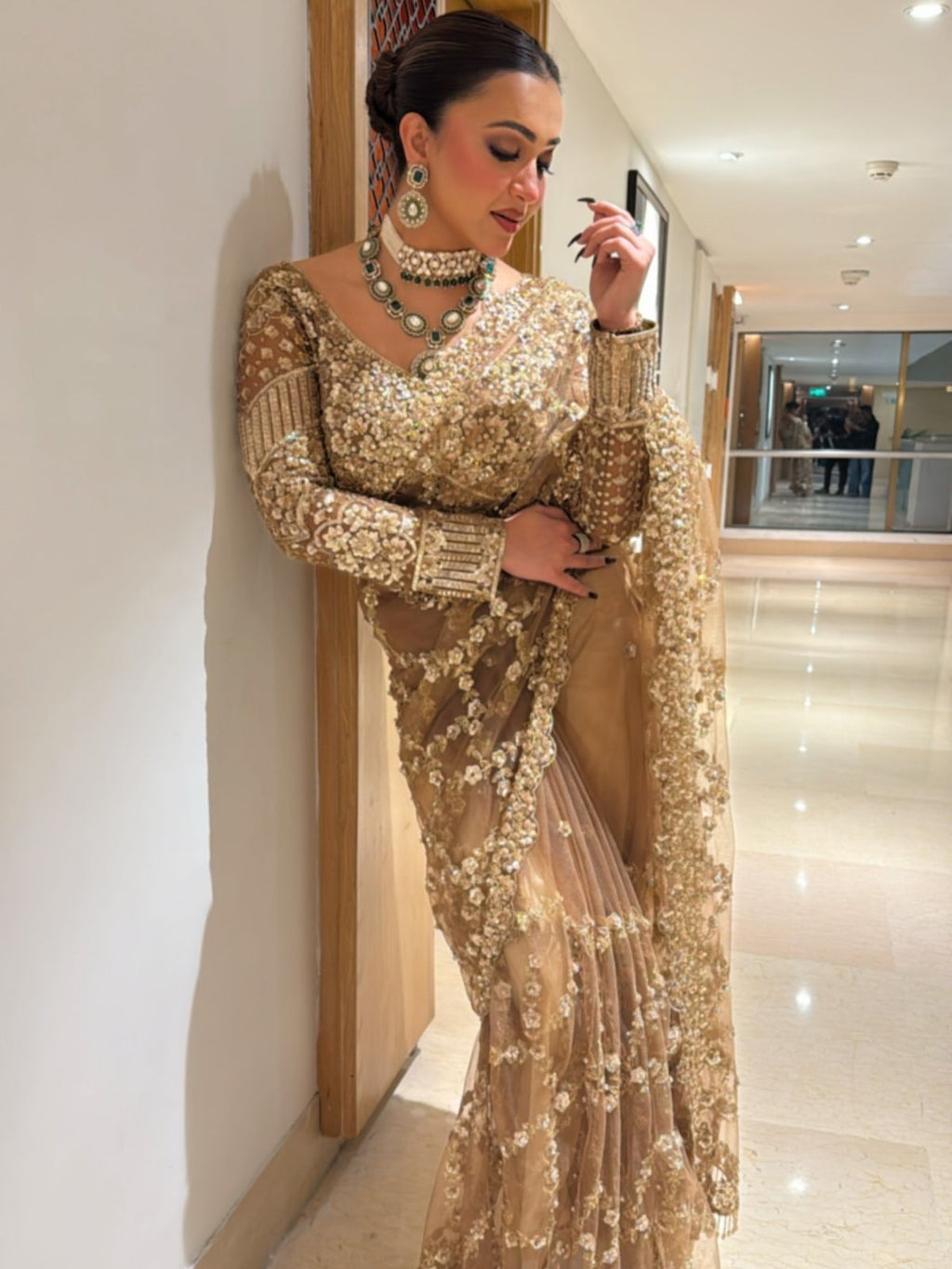 beautifully crafted with sequins and zari embroidery work