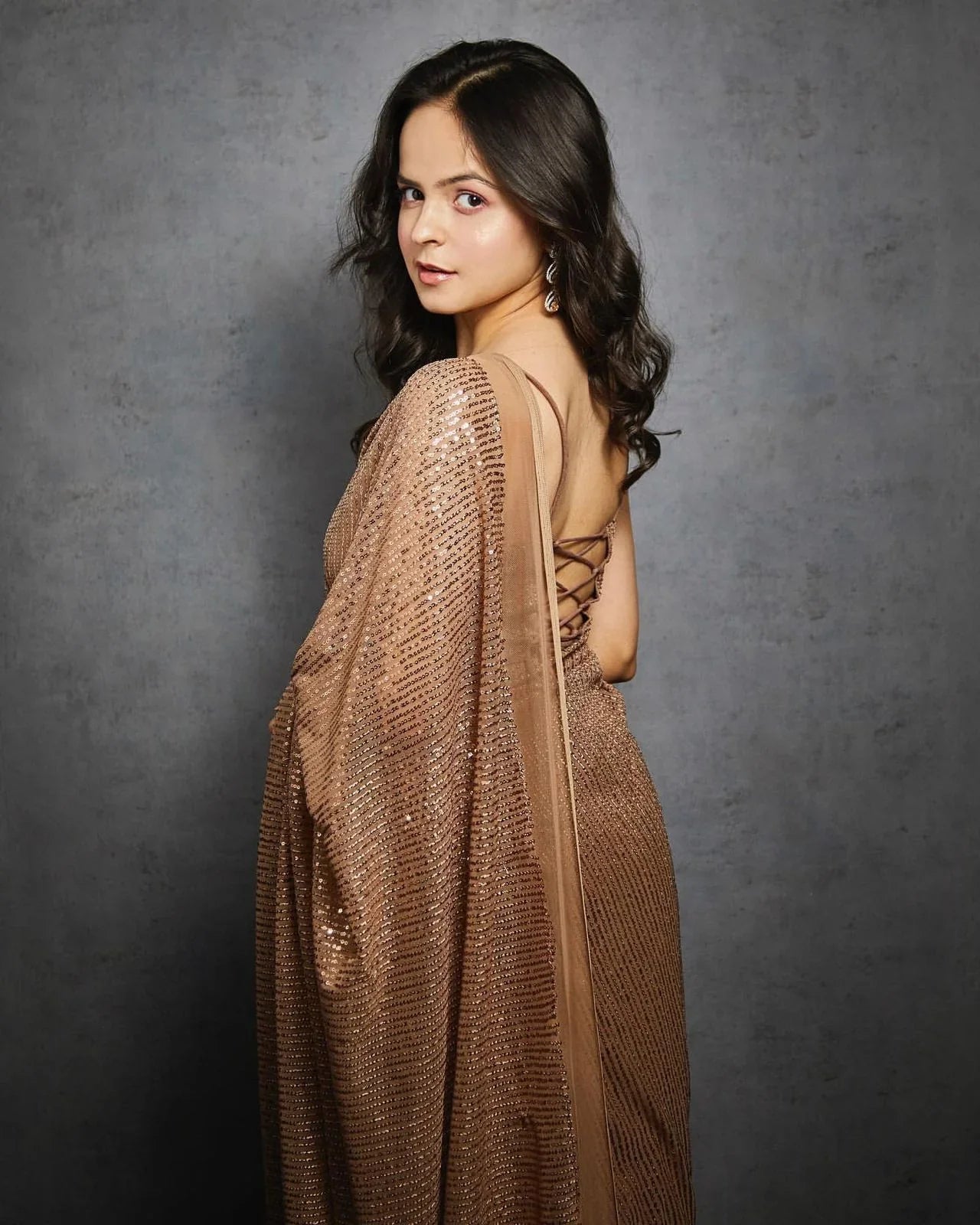Heavy Georgette Saree with 3MM Sequins Embroidery & Banglori Blouse