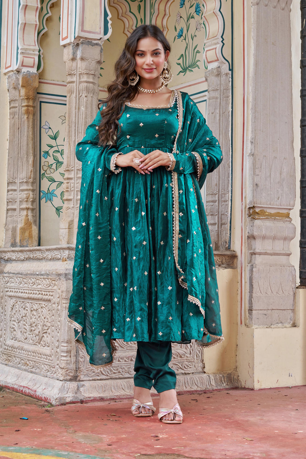 ✨ Premium Heavy Fendy Silk Embroidered Suit Set with Pent & Designer Dupatta ✨