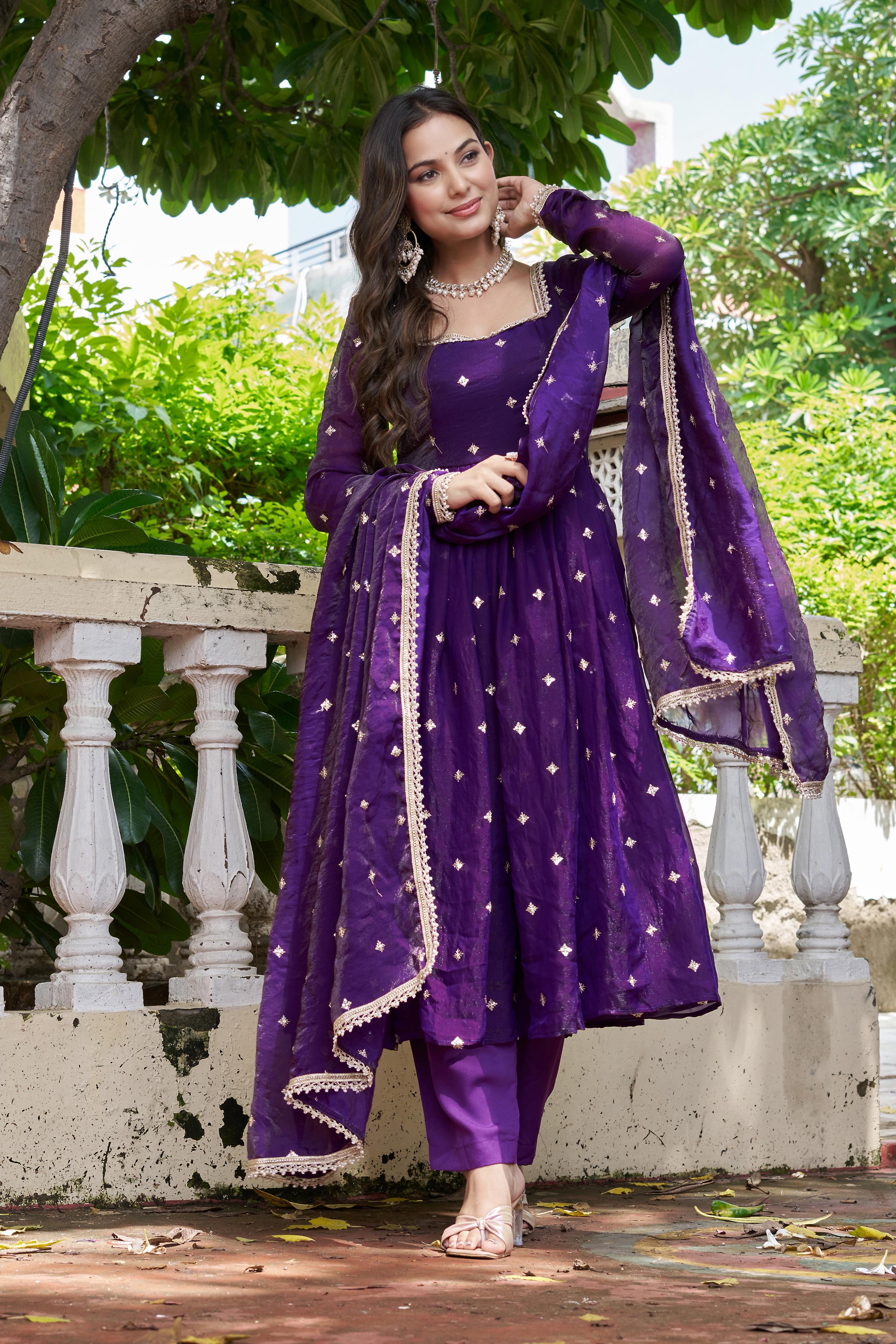 ✨ Premium Heavy Fendy Silk Embroidered Suit Set with Pent & Designer Dupatta ✨