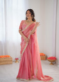 ✨ Elegant Heavy Fendy Silk Ready-to-Wear Designer Saree with Fancy Lace Work ✨