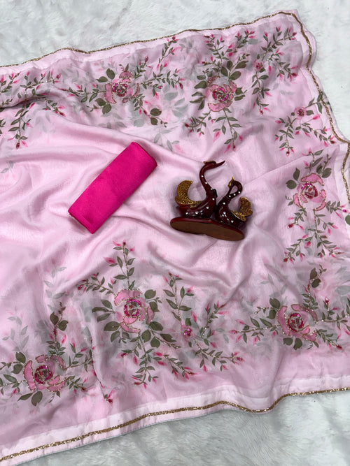 Elegant Floral Silk Saree – Timeless Beauty Redefined ✨🌸