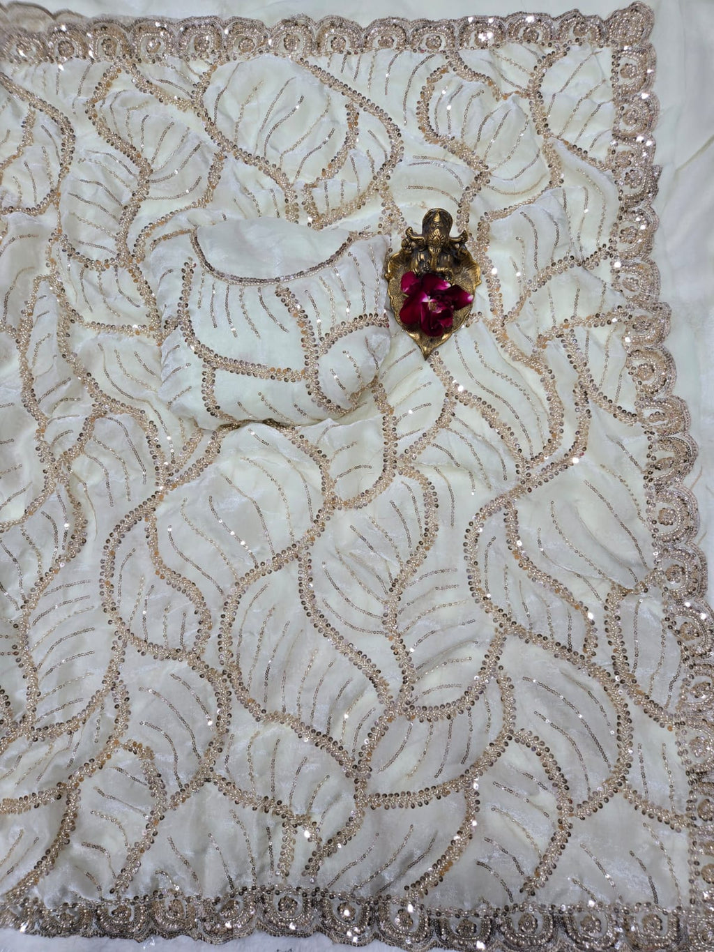 ✨ Premium Space Silk Saree with Original Beads Work – Designer Collection ✨