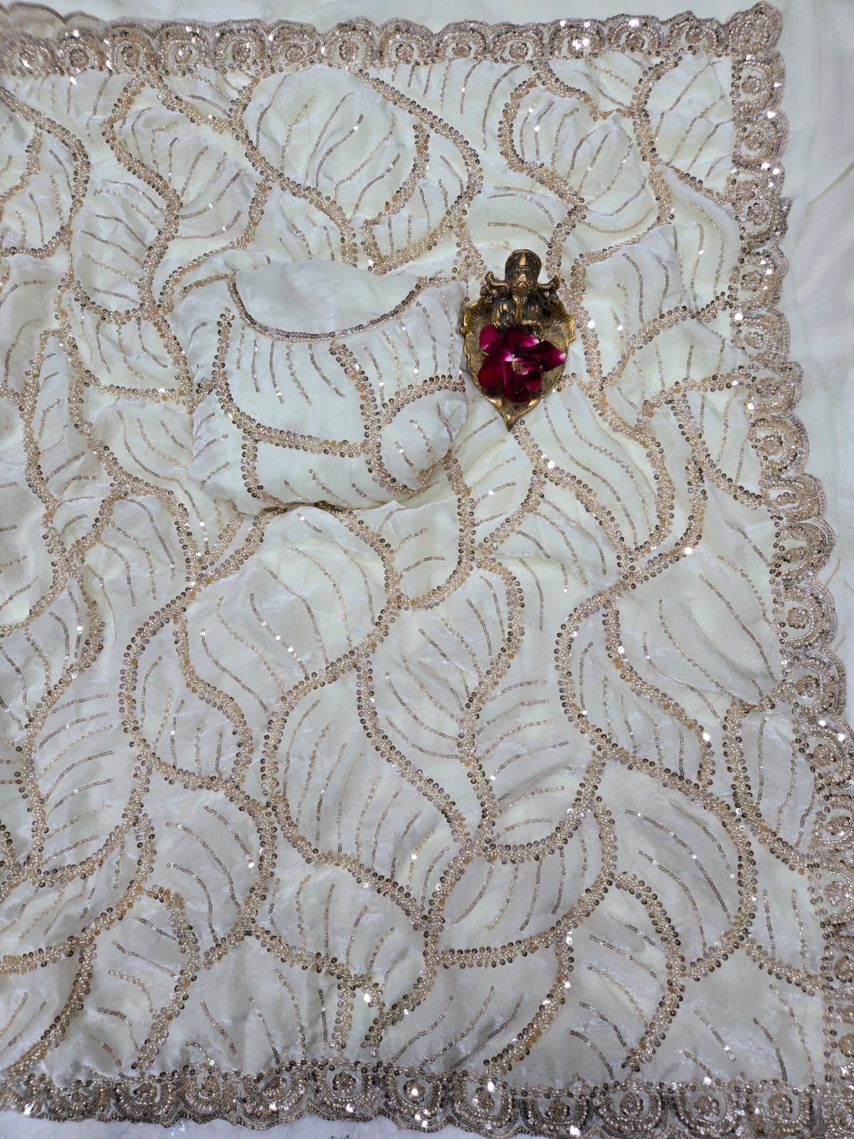 ✨ Premium Space Silk Saree with Original Beads Work – Designer Collection ✨