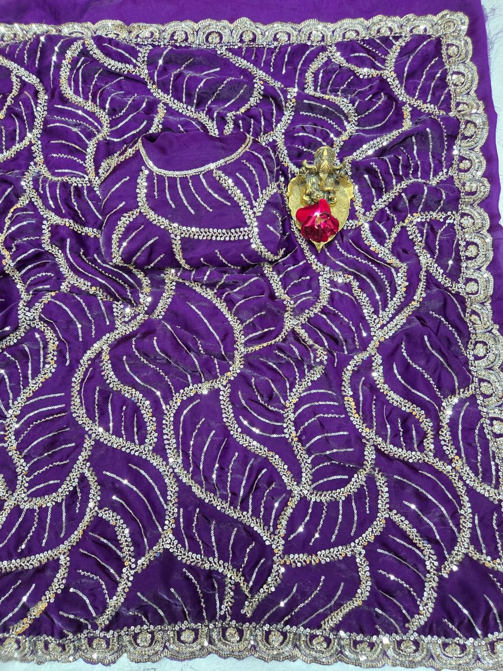 ✨ Premium Space Silk Saree with Original Beads Work – Designer Collection ✨