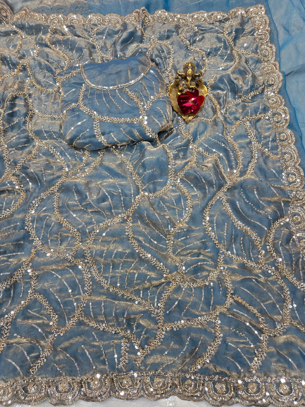 ✨ Premium Space Silk Saree with Original Beads Work – Designer Collection ✨