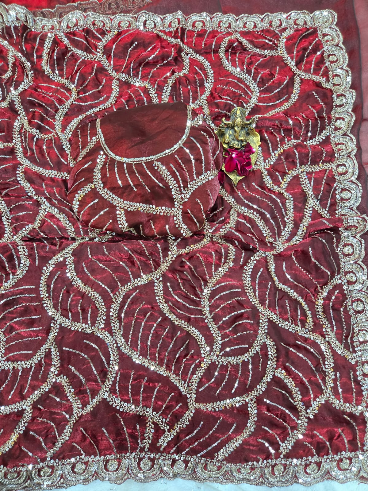 ✨ Premium Space Silk Saree with Original Beads Work – Designer Collection ✨