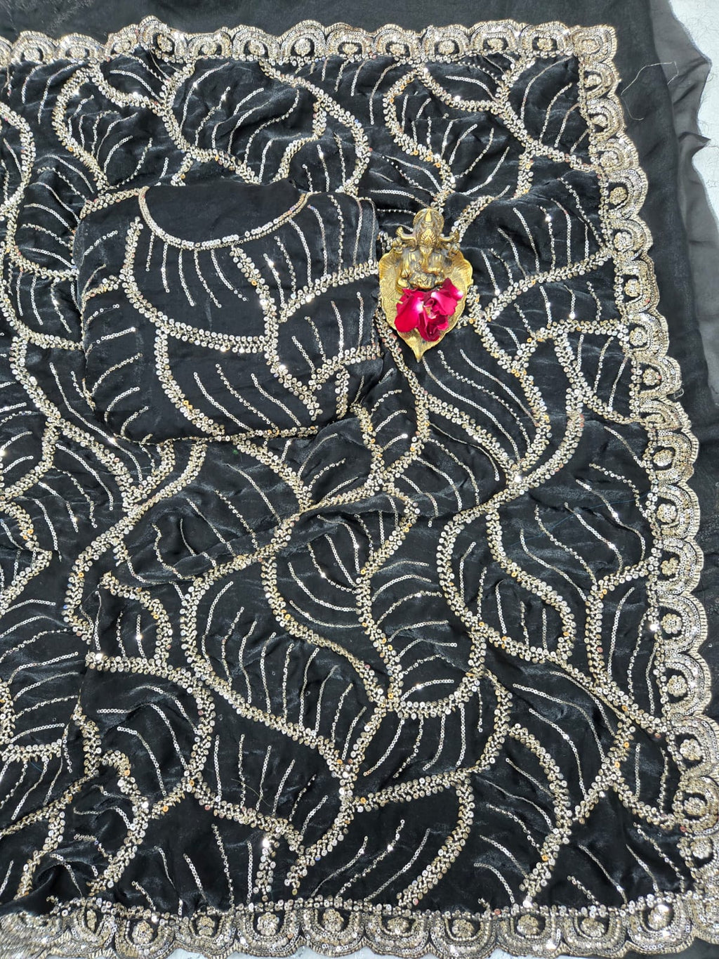 ✨ Premium Space Silk Saree with Original Beads Work – Designer Collection ✨