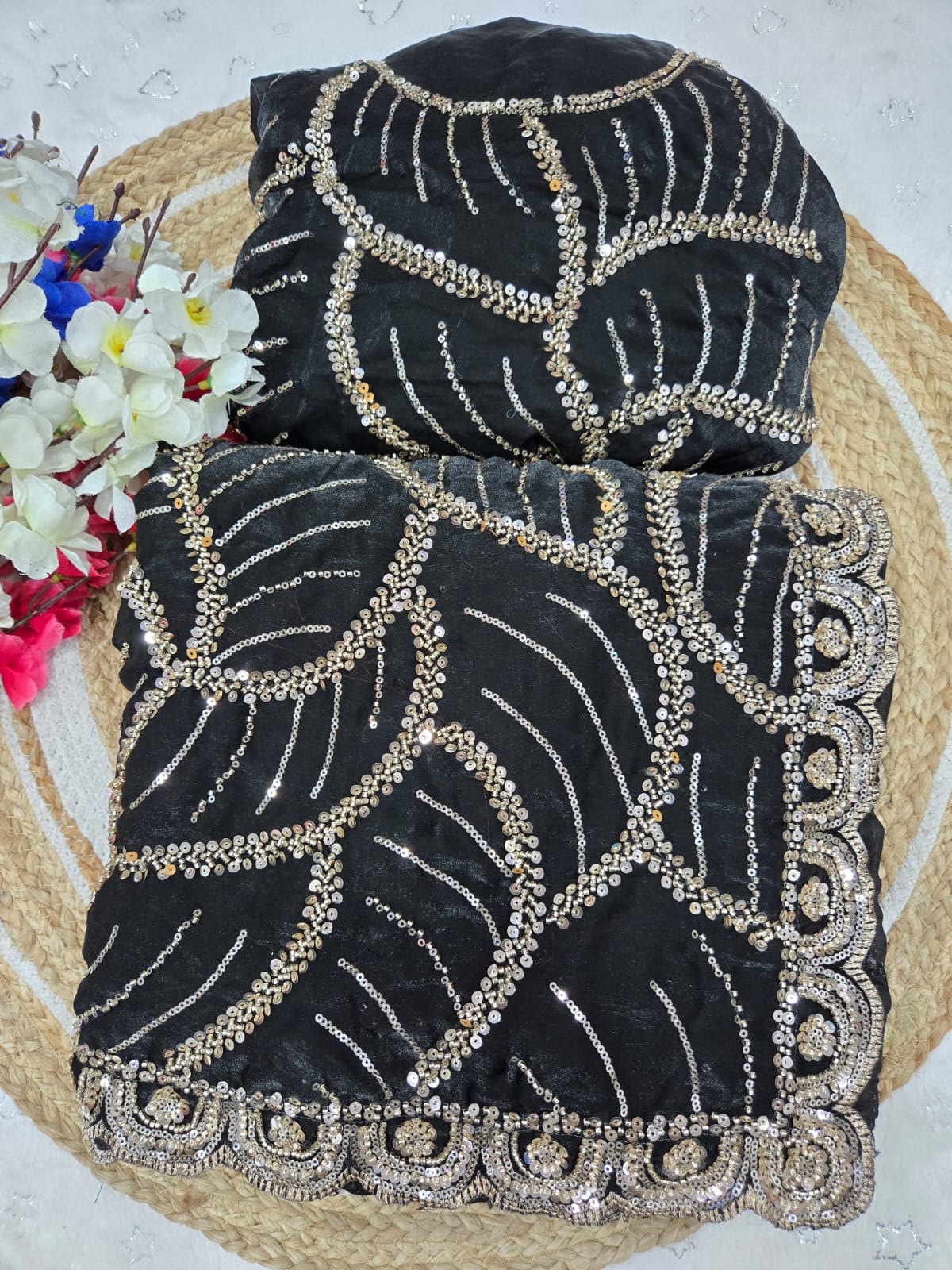 ✨ Premium Space Silk Saree with Original Beads Work – Designer Collection ✨