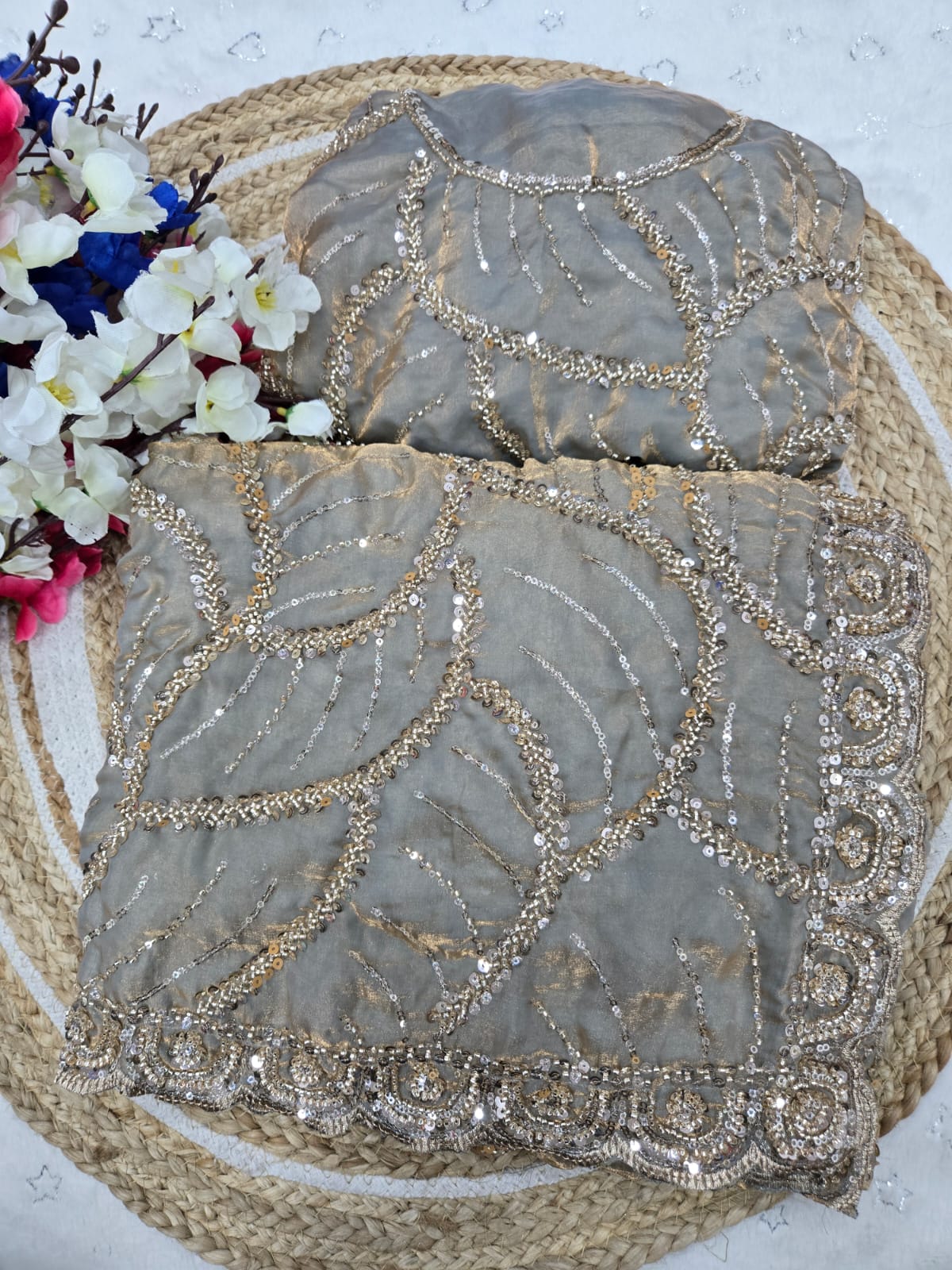 ✨ Premium Space Silk Saree with Original Beads Work – Designer Collection ✨