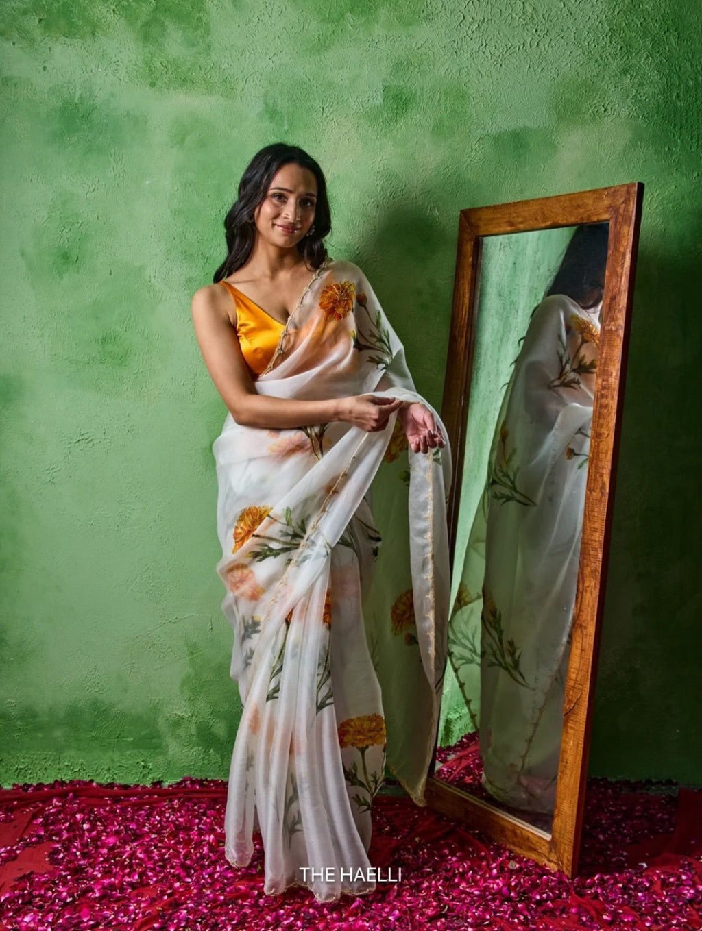 ✨ Elegant Soft Tebby Silk Floral Saree with Beads & Katdana Handwork ✨