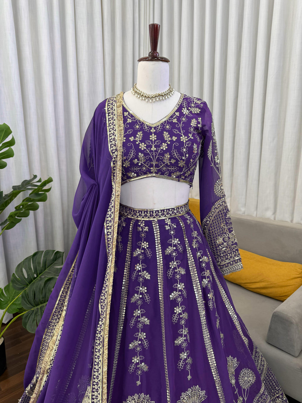 👑✨ Designer Georgette Lehenga Choli Set – Royal Festive Glam ✨👑