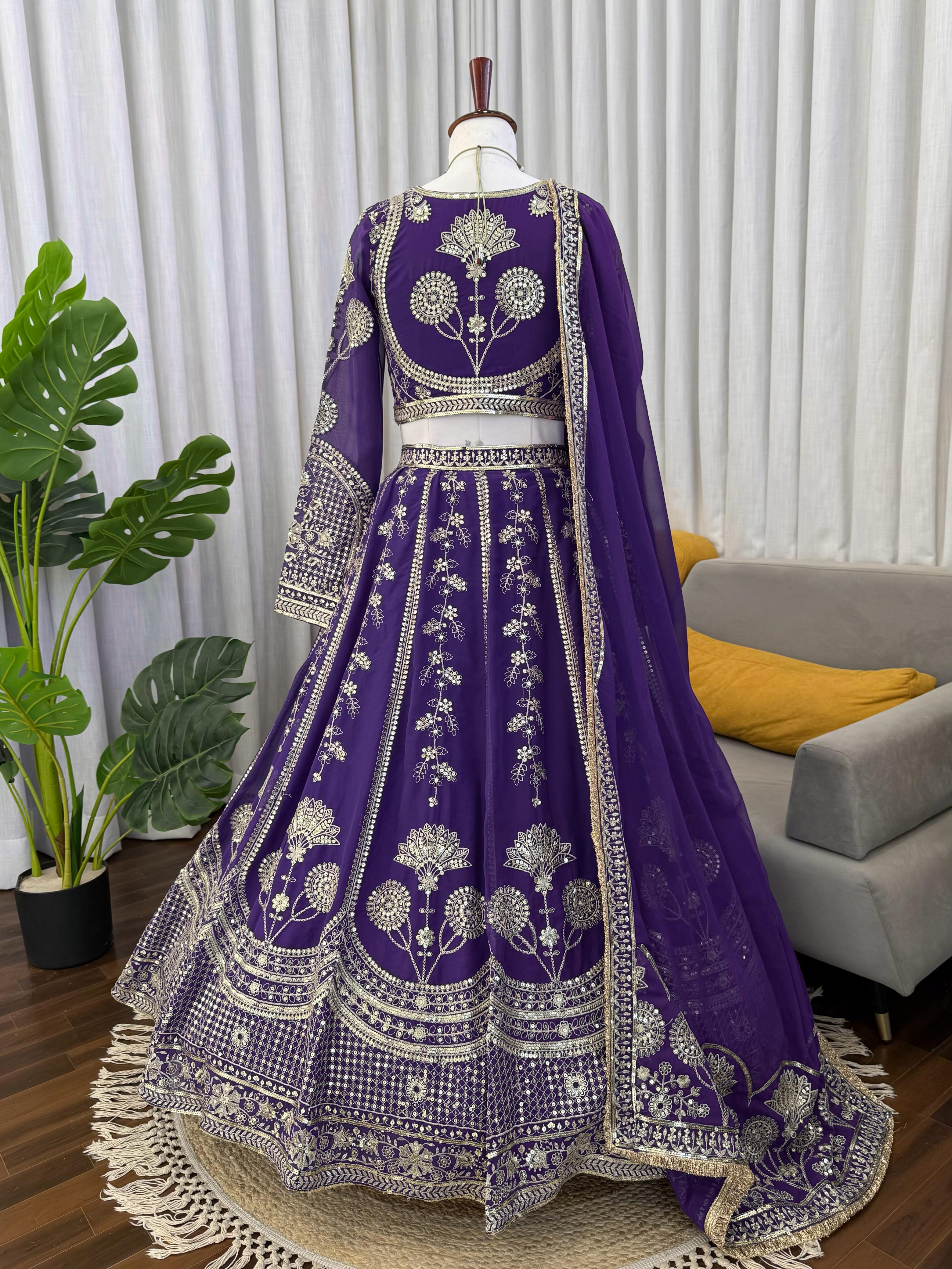 👑✨ Designer Georgette Lehenga Choli Set – Royal Festive Glam ✨👑