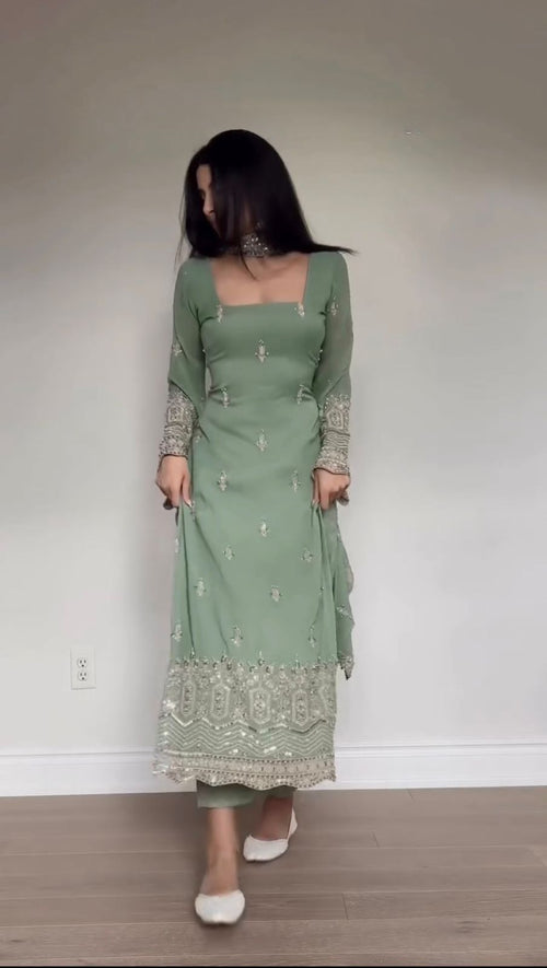 Elegant Designer Georgette Suit Set – Grace in Every Thread