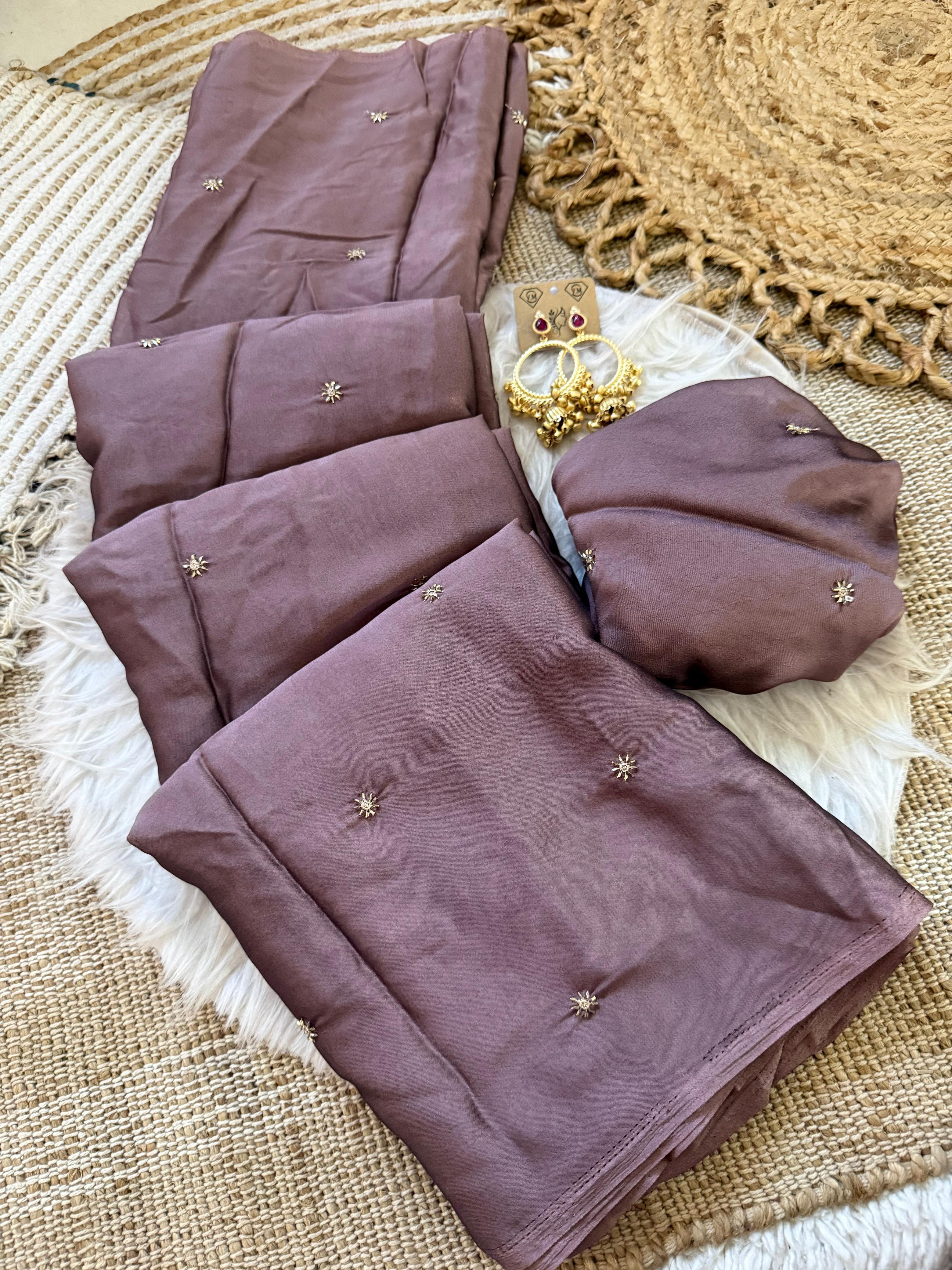 ✨ Elegant Rangoli Crush Saree with Sequence Embroidery Work ✨
