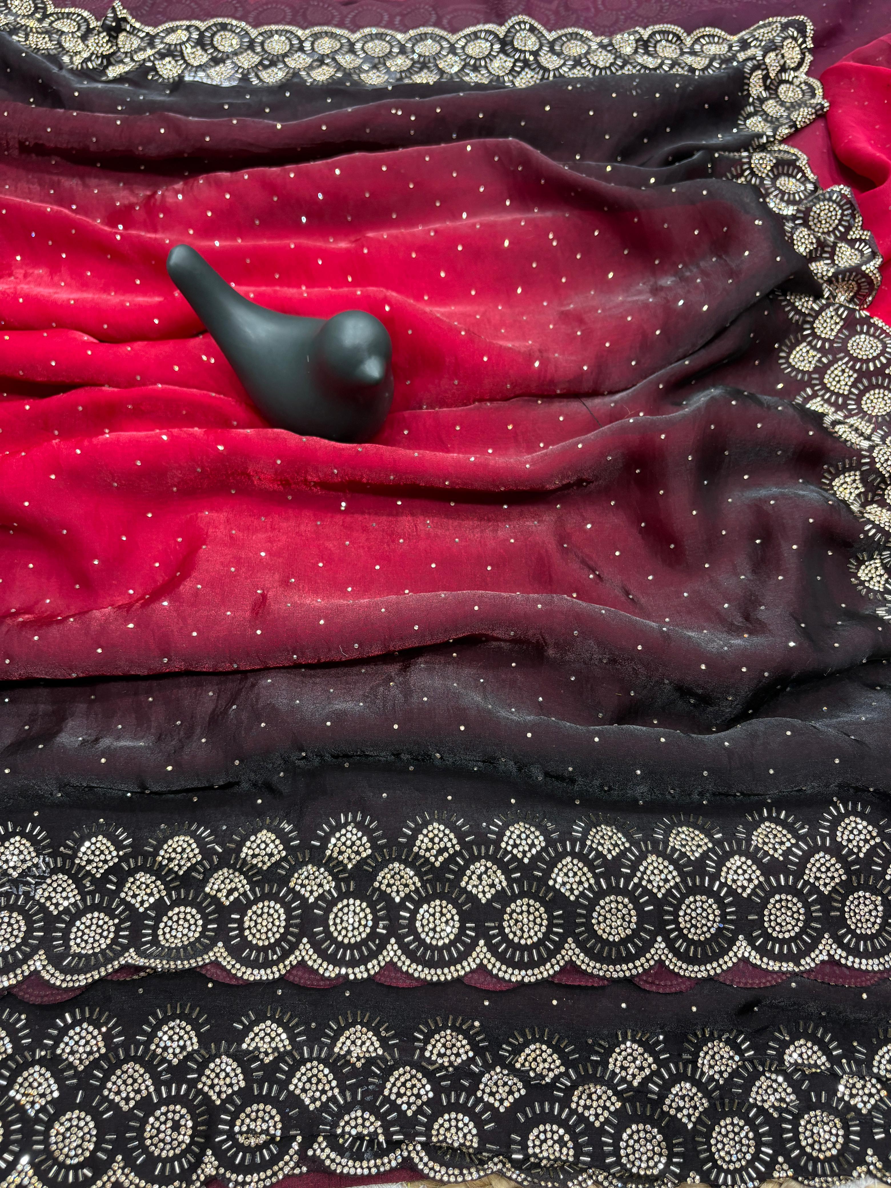Premium Designer Partywear Saree Collection WITH Double Colour Edition