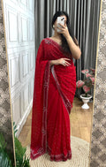 Butterfly Diamond Panel Work Saree  Premium Partywear Collection Elegant Shine Look