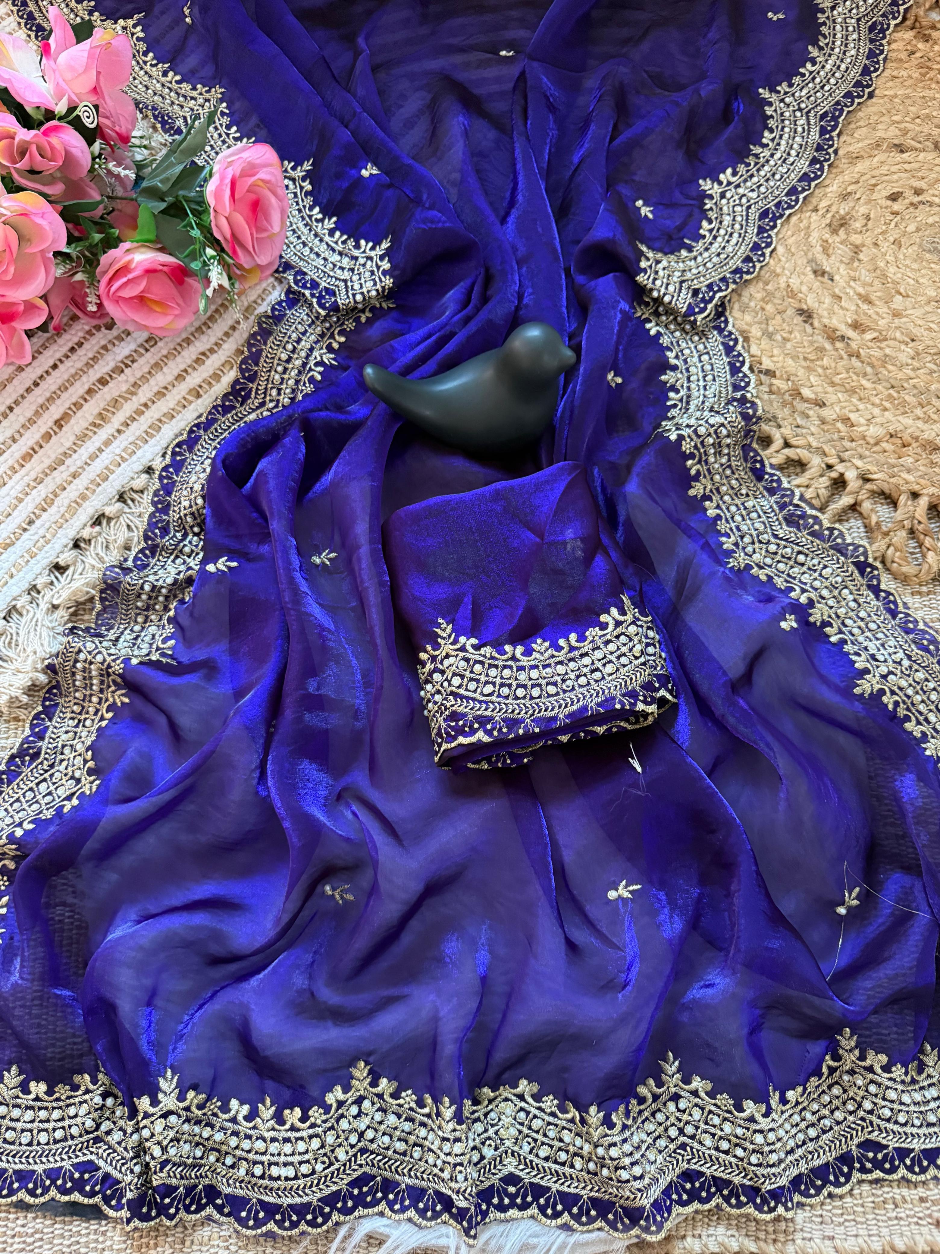 ✨👑 LUXURY FENDY SATIN SAREE COLLECTION 👑✨