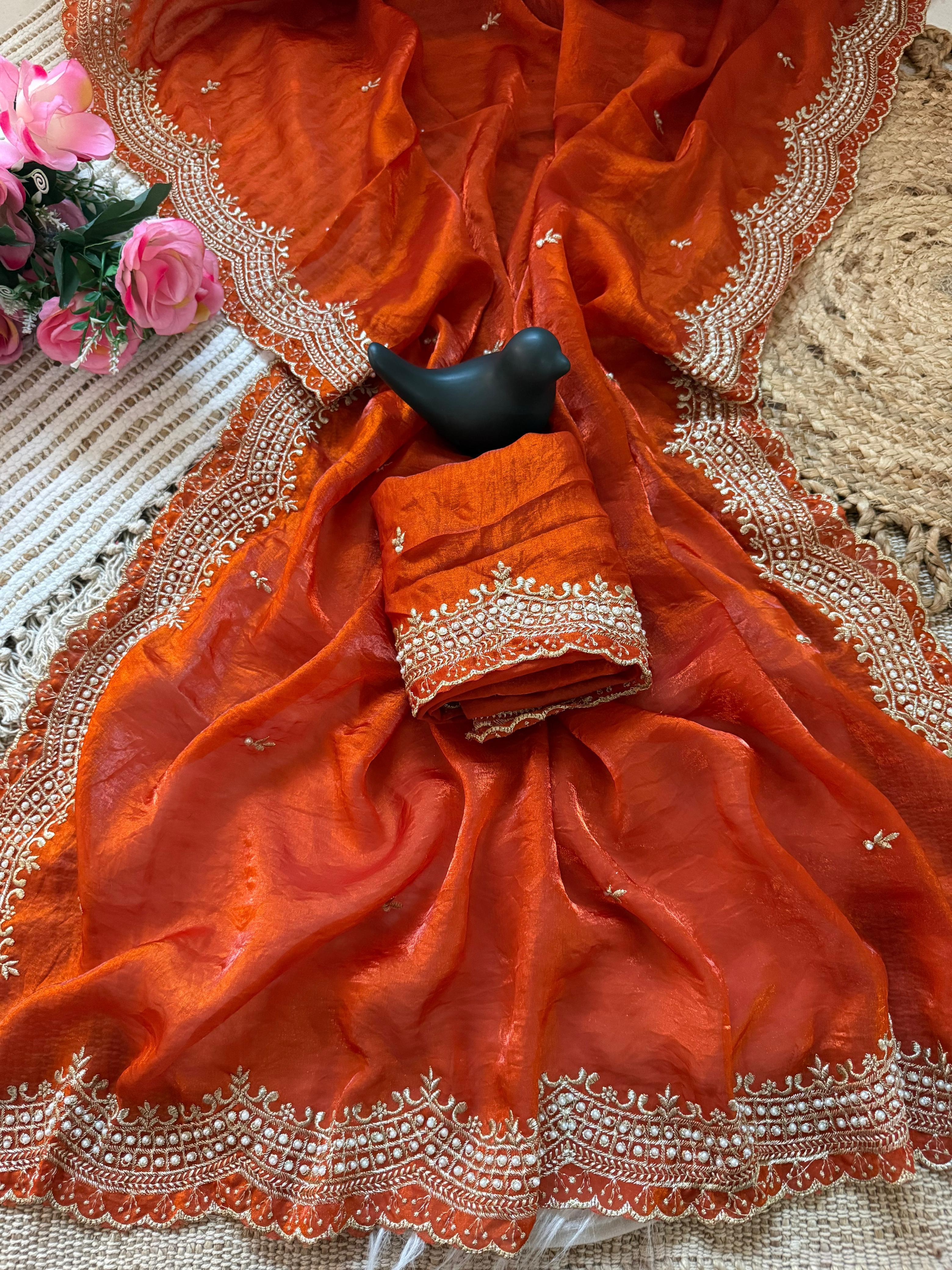 ✨👑 LUXURY FENDY SATIN SAREE COLLECTION 👑✨