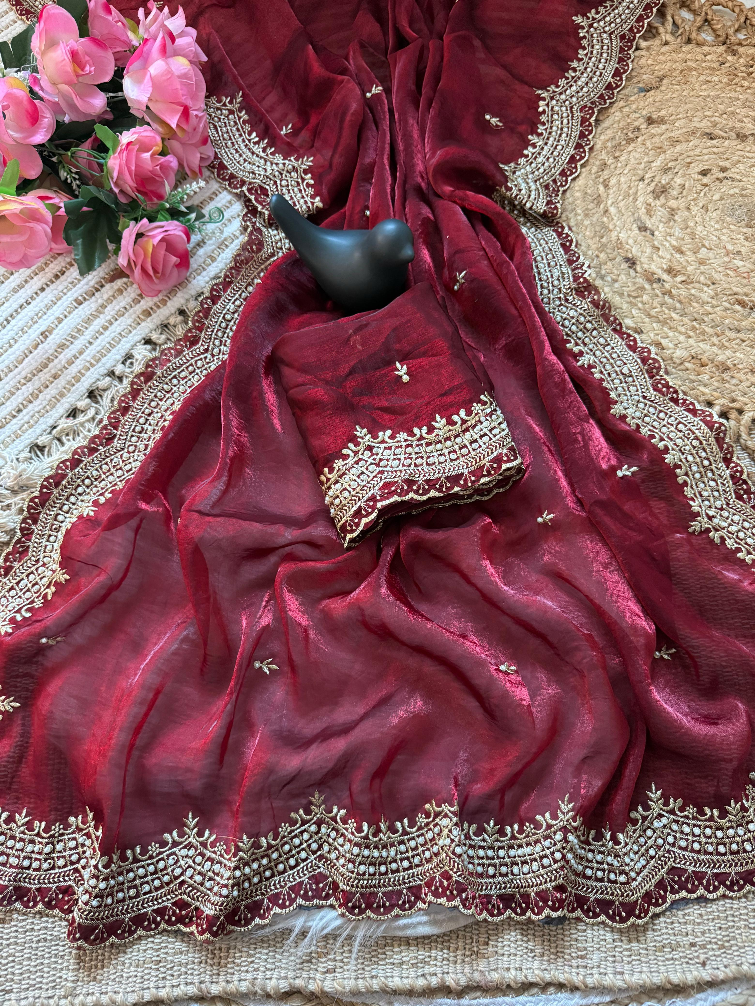 ✨👑 LUXURY FENDY SATIN SAREE COLLECTION 👑✨