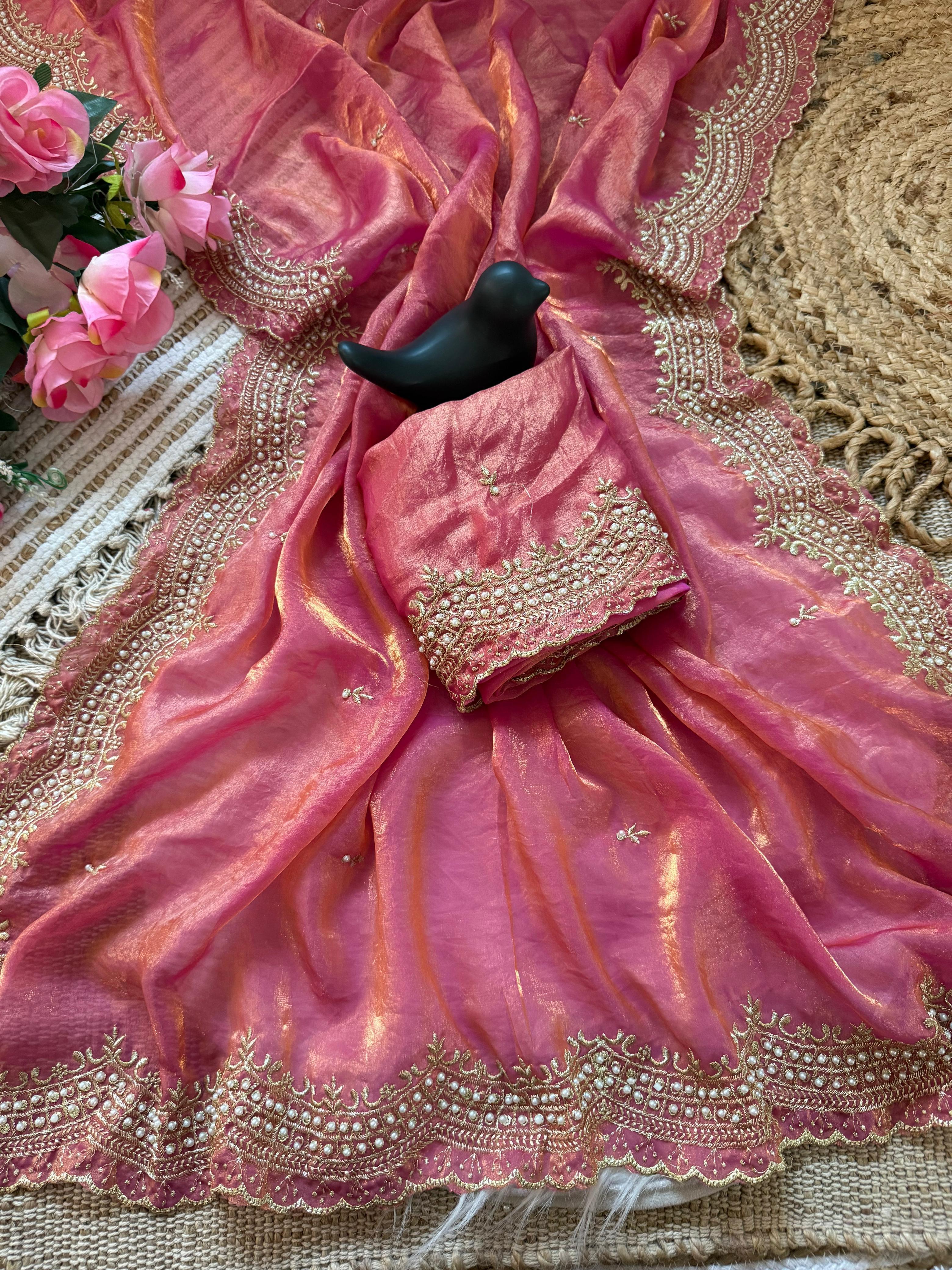 ✨👑 LUXURY FENDY SATIN SAREE COLLECTION 👑✨