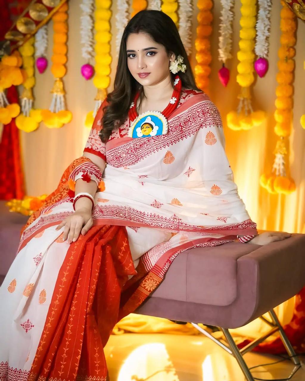 ✨🌸 PREMIUM HEAVY LINEN BLOOMING SAREE COLLECTION 🌸✨