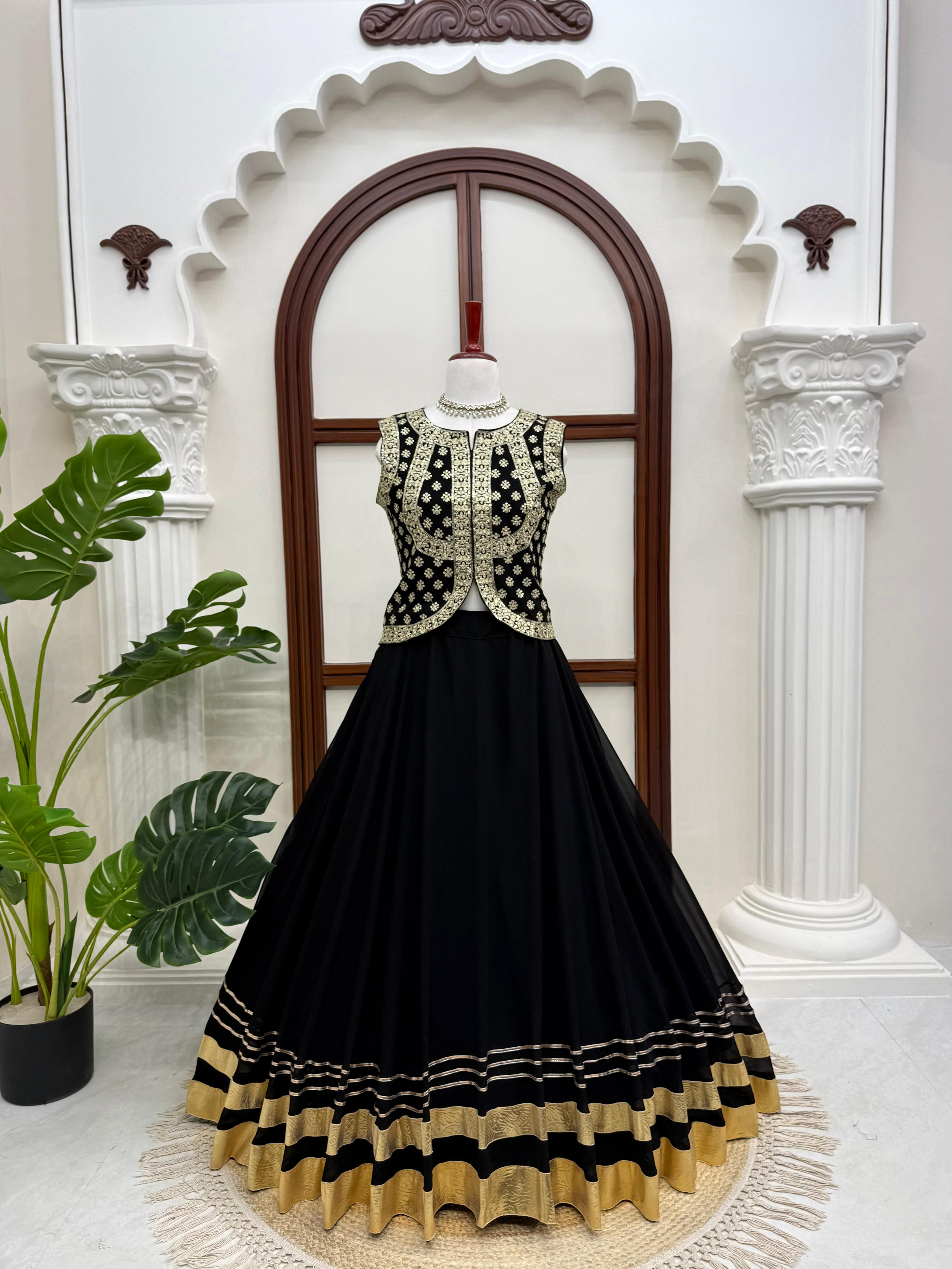 ✨👑 ROYAL DESIGNER FOUX GEORGETTE LEHENGA SET – GRAND 7.5 METER FLAIR COLLECTION 👑✨