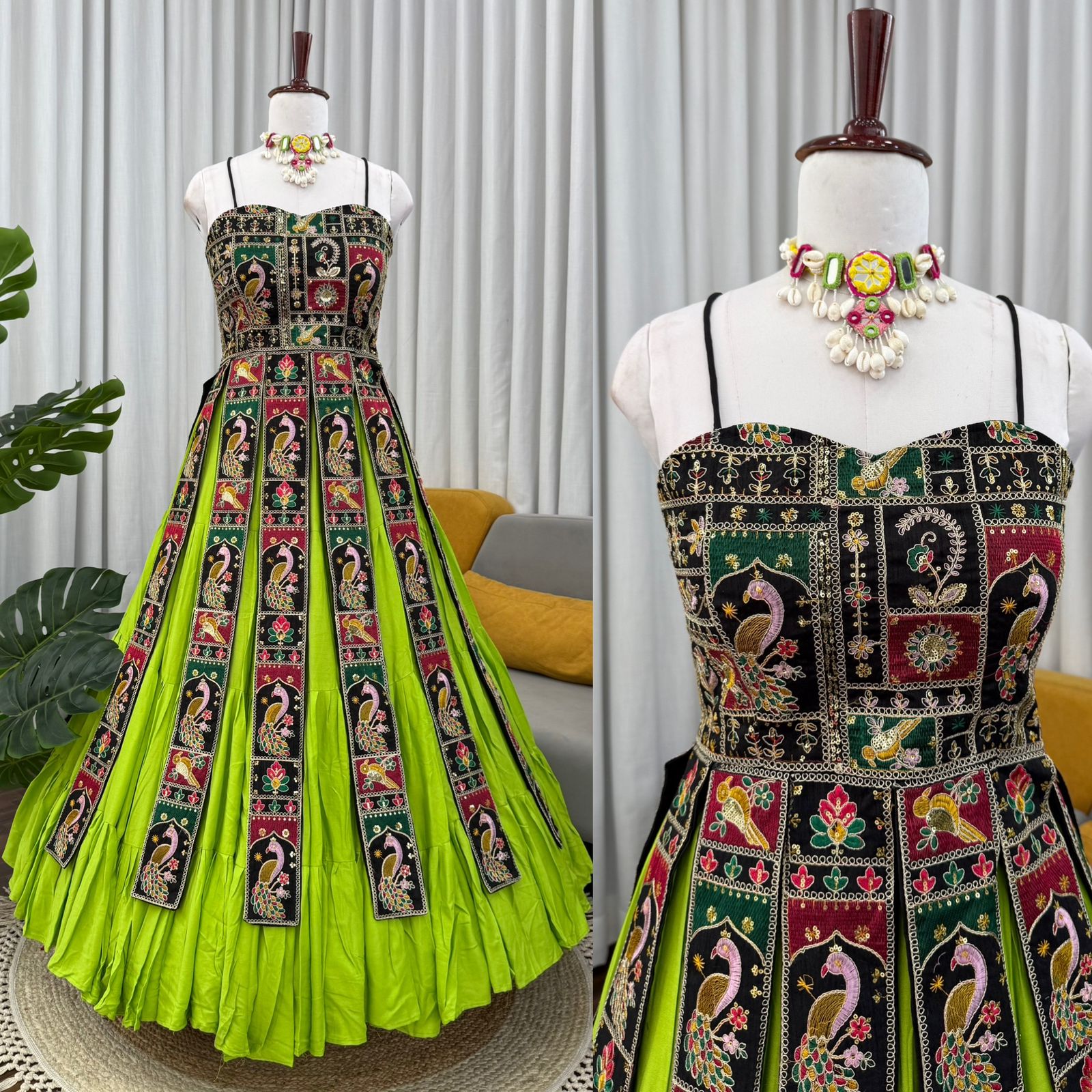 ✨🪔 NAVRATRI SPECIAL PREMIUM BANGLORI SILK DESIGNER LEHENGA SET 🪔