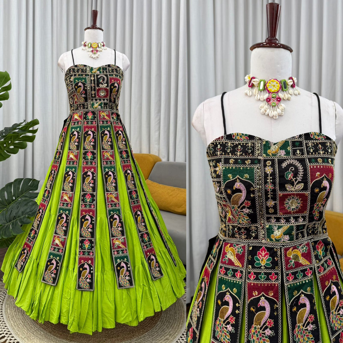 ✨🪔 NAVRATRI SPECIAL PREMIUM BANGLORI SILK DESIGNER LEHENGA SET 🪔