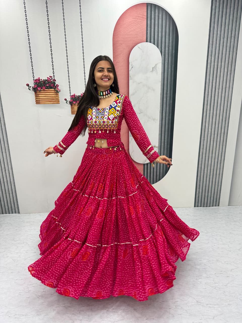 NAVRATRI SPECIAL DESIGNER LEHENGA CHOLI 🪔✨ 💃 BIG 9 METER FLAIR COLLECTION 💃