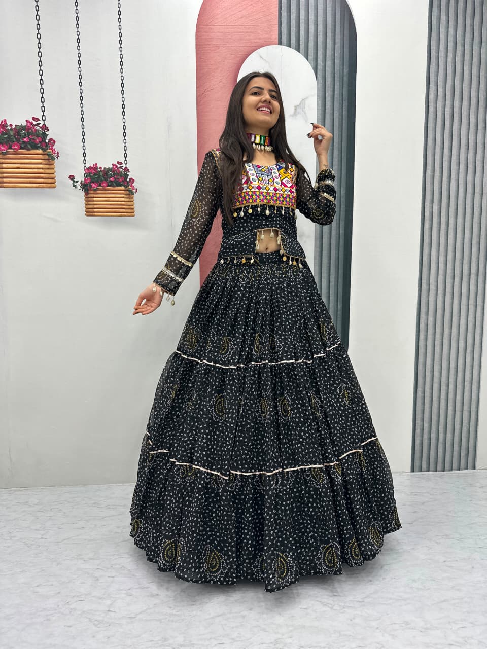 NAVRATRI SPECIAL DESIGNER LEHENGA CHOLI 🪔✨ 💃 BIG 9 METER FLAIR COLLECTION 💃