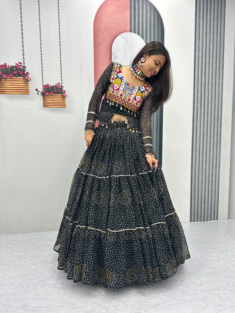 NAVRATRI SPECIAL DESIGNER LEHENGA CHOLI 🪔✨ 💃 BIG 9 METER FLAIR COLLECTION 💃