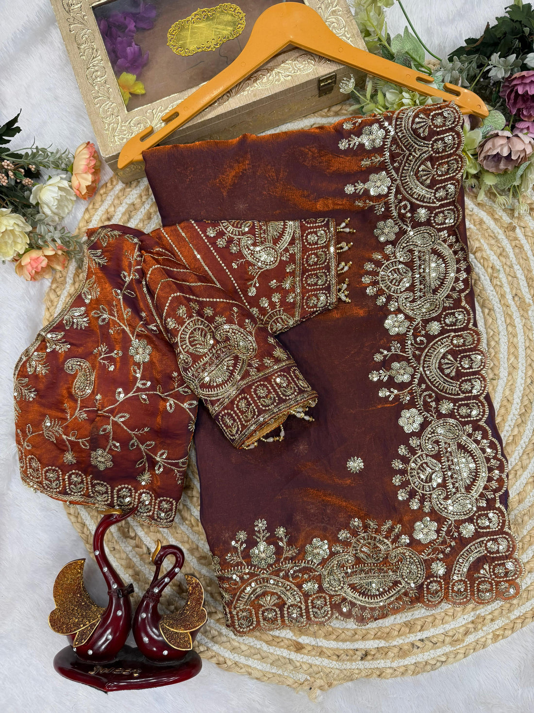 Premium Designer Saree Collection Soft Two Tone Space Silk