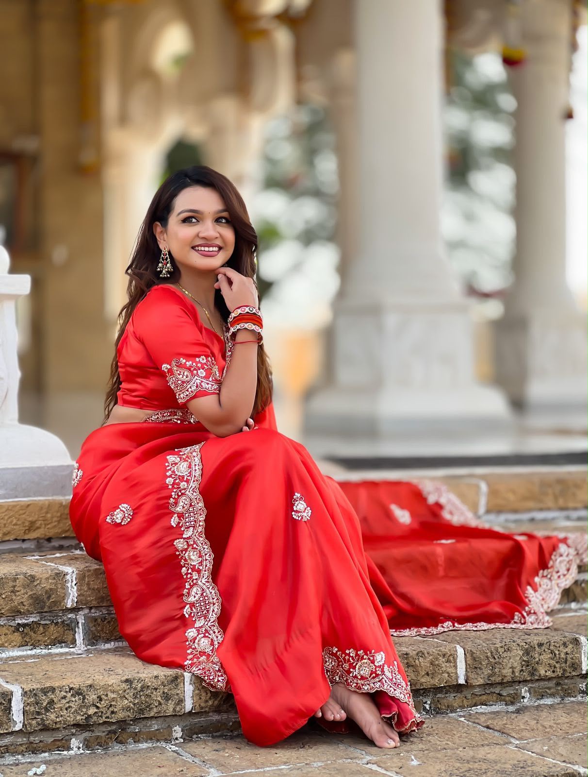 Premium Designer Saree  Premium Soft Tissue Fabric and with blouse